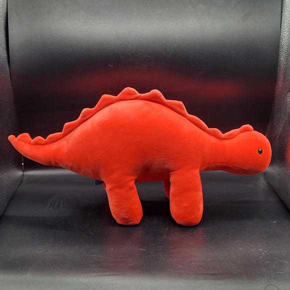 Manhatten Toys Red/Deep Pink Weighted Plush Dinosaur Toy Cute Kids Gift - Picture 5 of 12